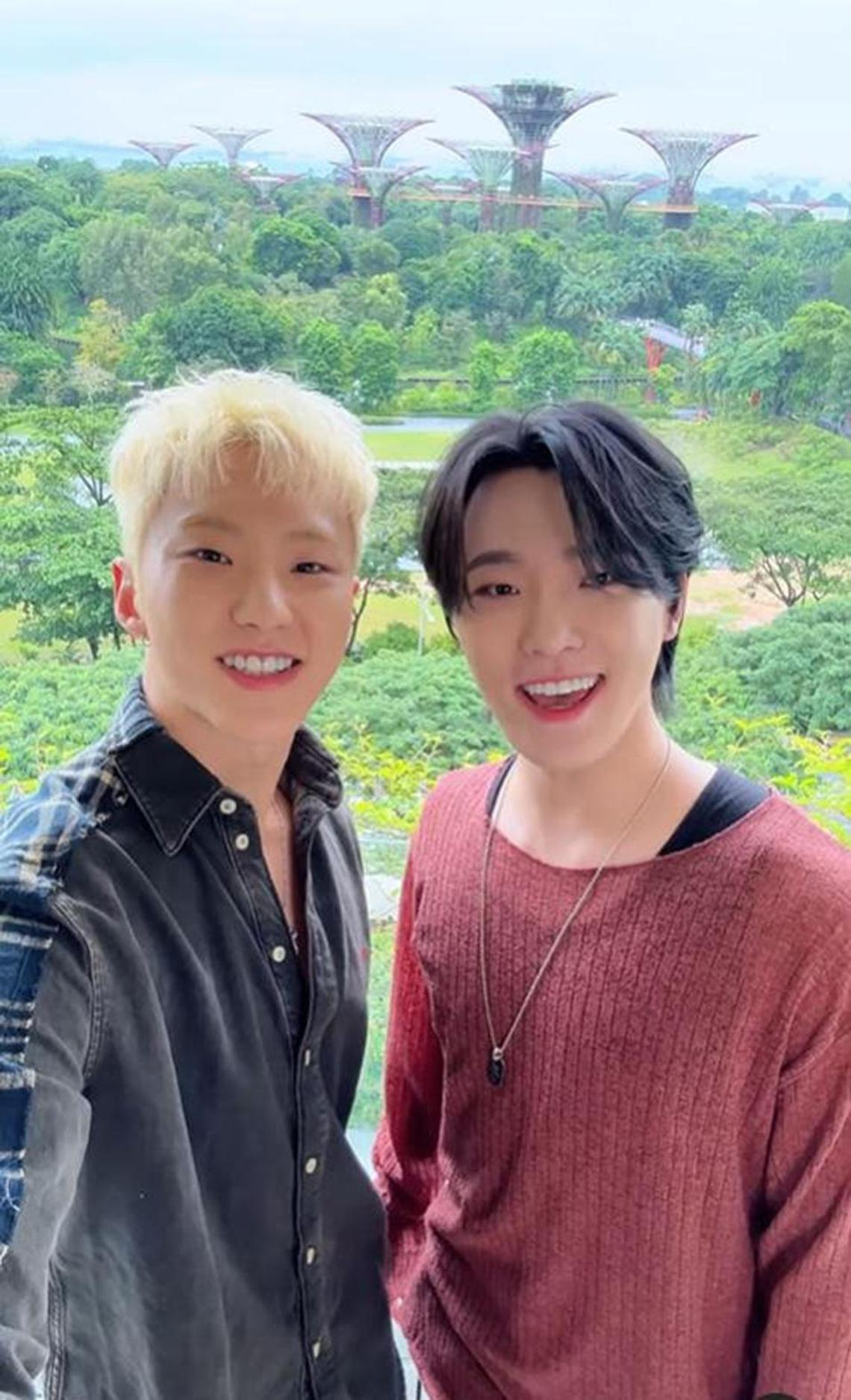 K-pop boyband Seventeen's Hoshi and Dino bring their dance moves to Gardens by the Bay