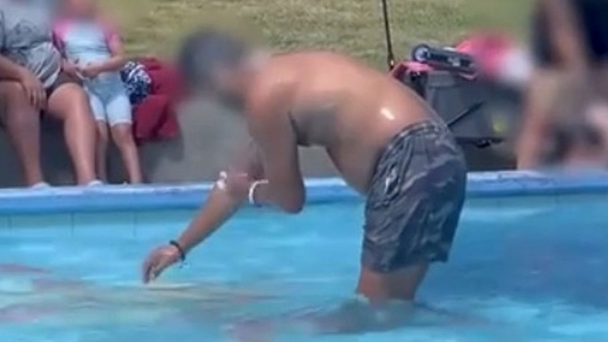 'Disgusting' man caught doing something strange in kids' pool