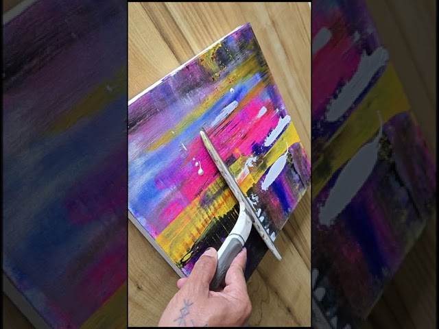 Acrylic Painting Using Window Wiper 🤩🤩 #abstractpainting #acrylicpainting #youtubeshorts