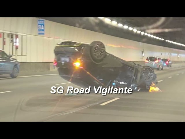 kpe vehicle overturned at lane after an accident