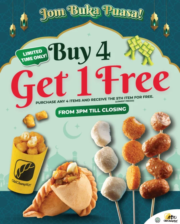 Old Chang Kee Ramadan Promo: Buy 4 Snacks Items Get 1 FREE for a Limited Time this Mar 2025