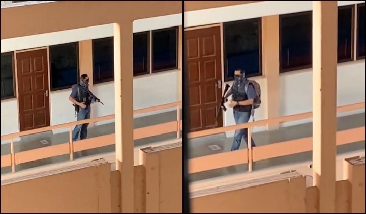 [Watch] Armed Man In Ipoh Polytechnic Part Of 69 Komando Crisis Management Training