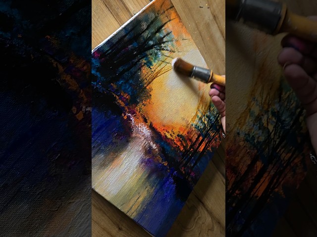 Abstract Landscape Painting #acrylicpainting #art #shorts