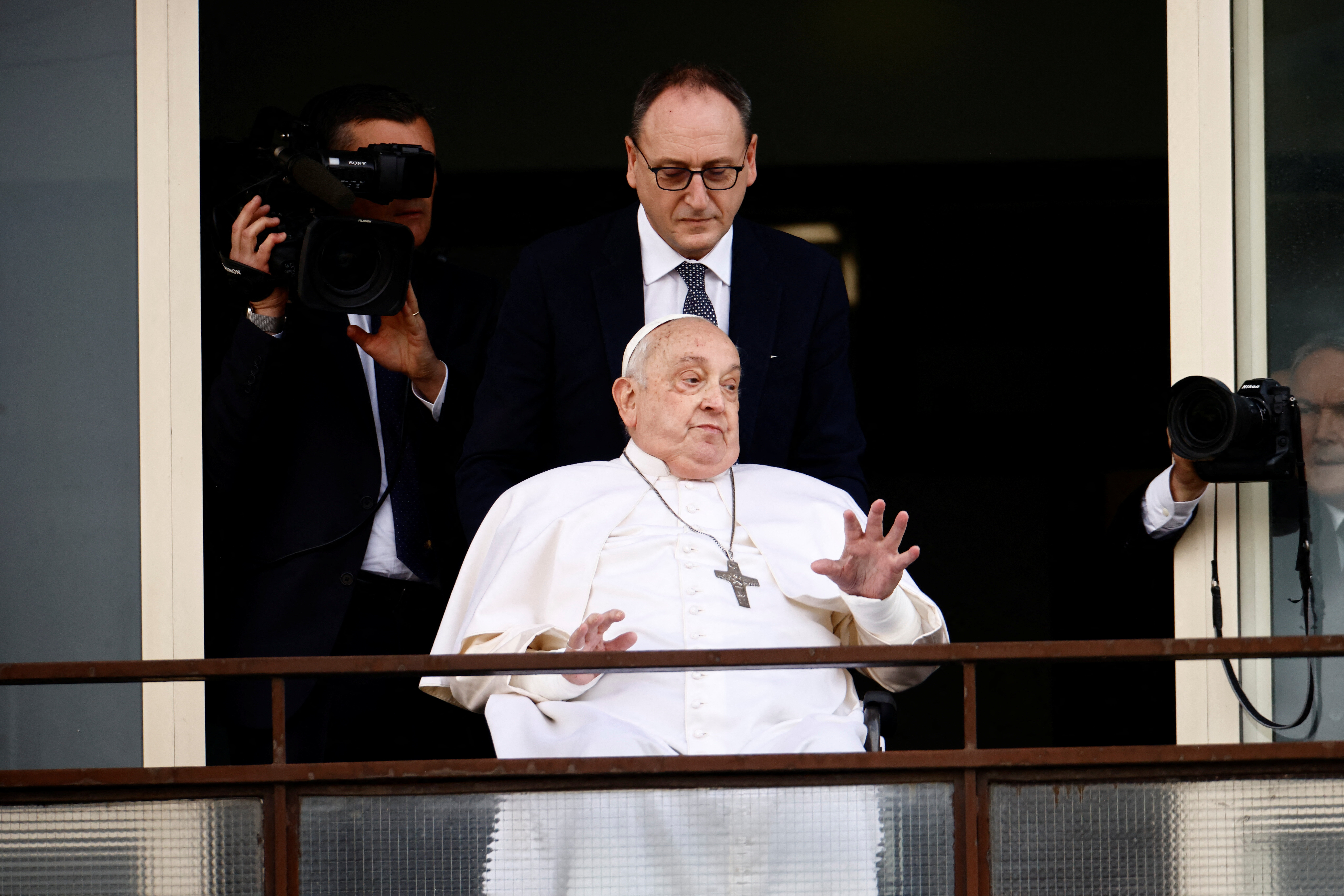 Pope Makes First Public Appearance Since Falling Ill Weeks Ago