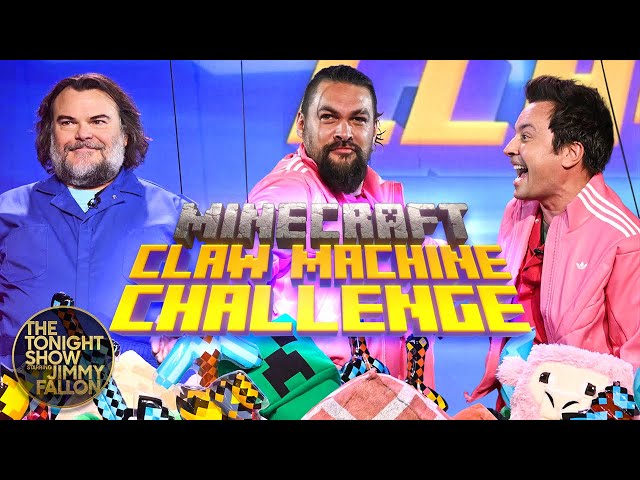 Minecraft Claw Machine Challenge with Jack Black and Jason Momoa | The Tonight Show
