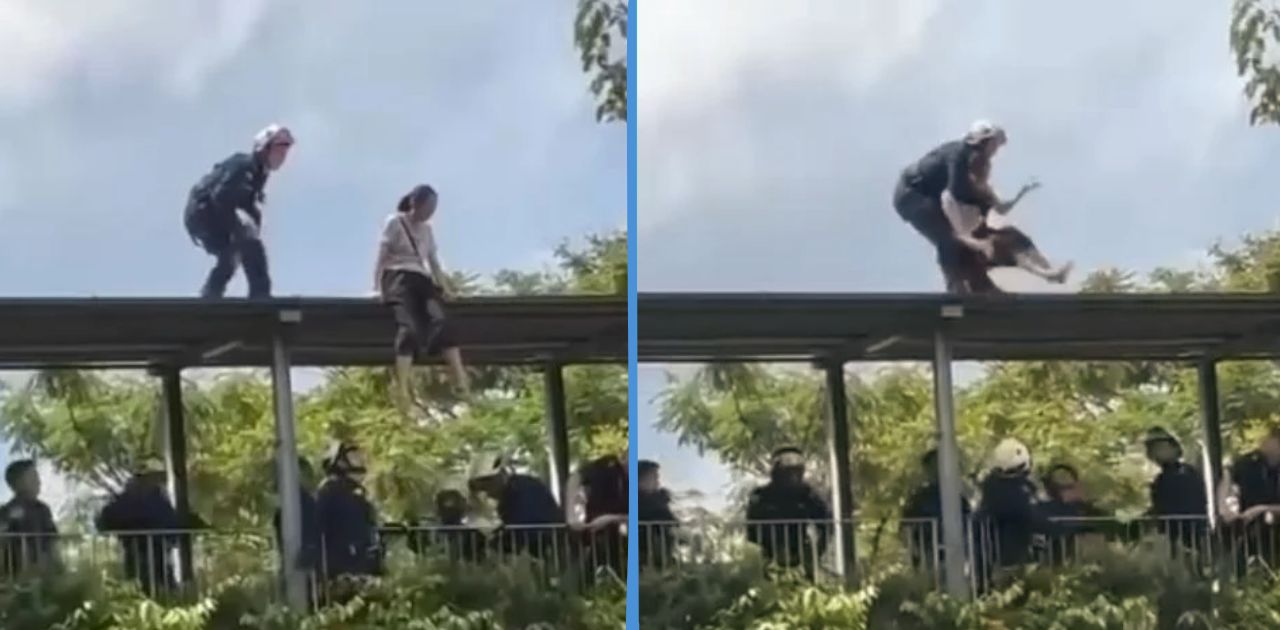 SCDF DART Team Rescues 45-Year-Old Woman from Nex Mall Bridge Roof in Serangoon