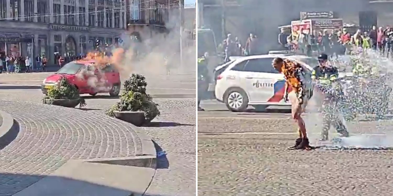 Man in Netherlands sets himself & car on fire, gets arrested after being extinguished