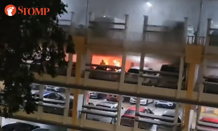 Fire at Bedok carpark sends people shouting and running through thick smoke