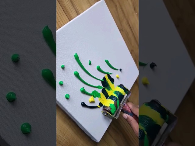 Easy Abstract Painting Using Roller #easyart #art #diy #shorts