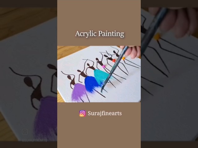Easy Dancing Figures 💃💃💃 #easyart #diy #art #shorts