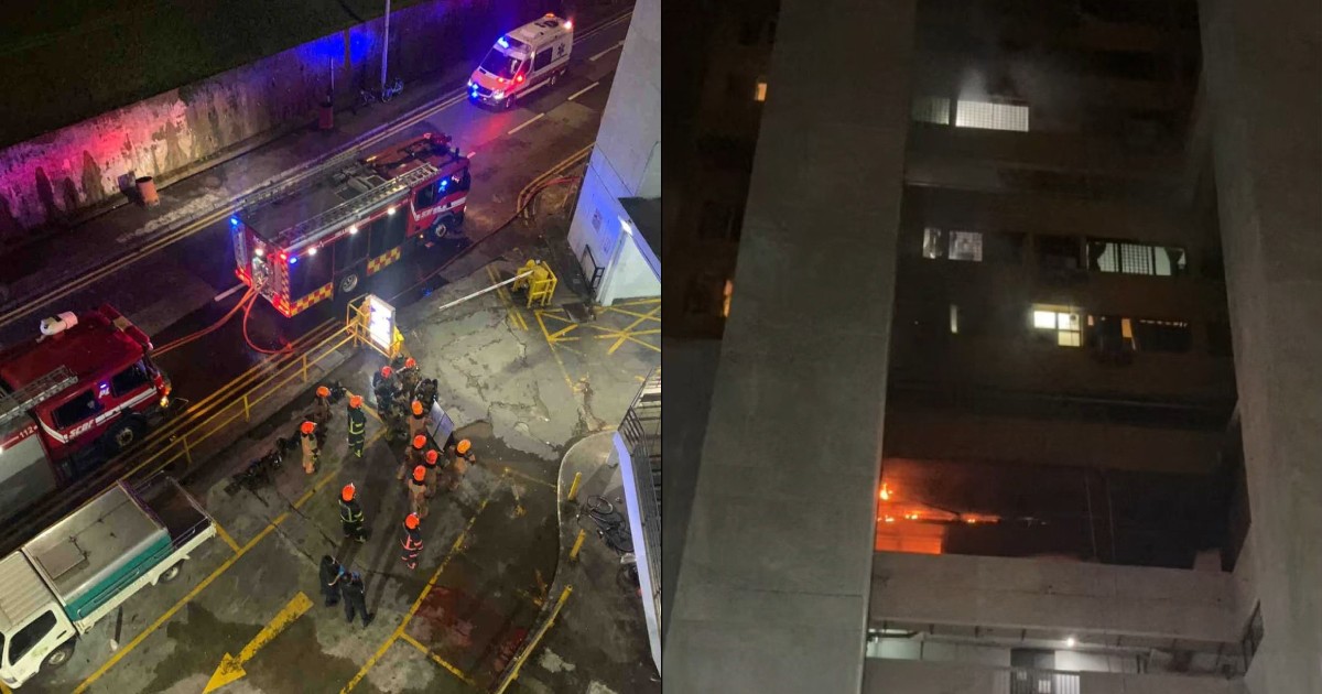 6 taken to hospital for smoke inhalation following fire at People’s Park Complex