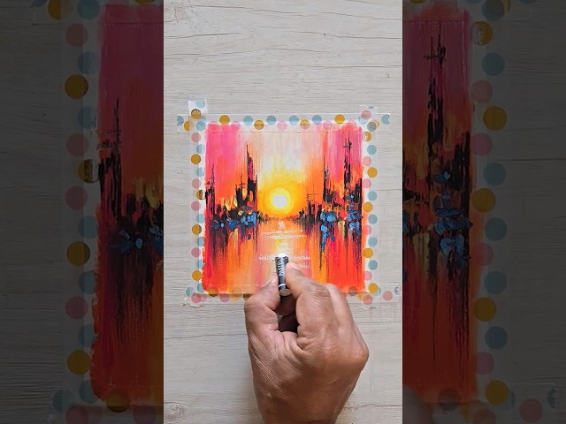 Easy Oil Pastel Abstract Painting #easyart #art #diy #shorts