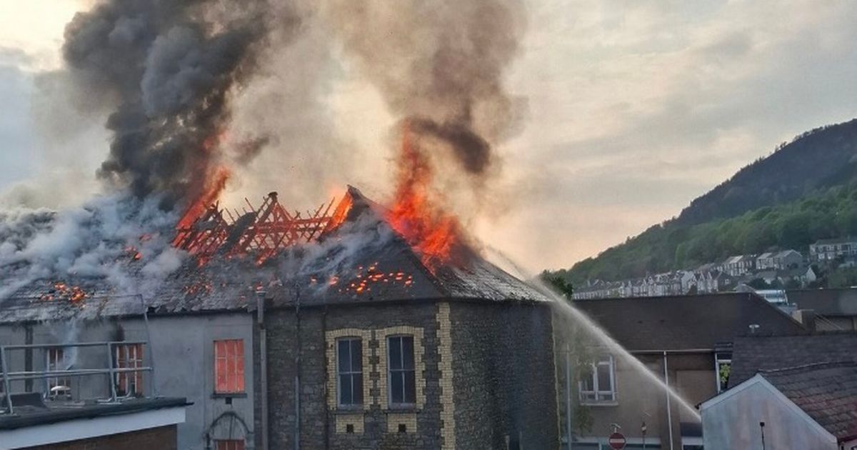 Port Talbot fire: Historic building goes up in flames as huge blaze erupts from roof