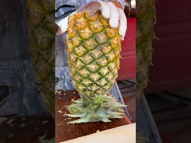 Huge Pineapple Cutting In Thailand - Fruit Cutting Skills