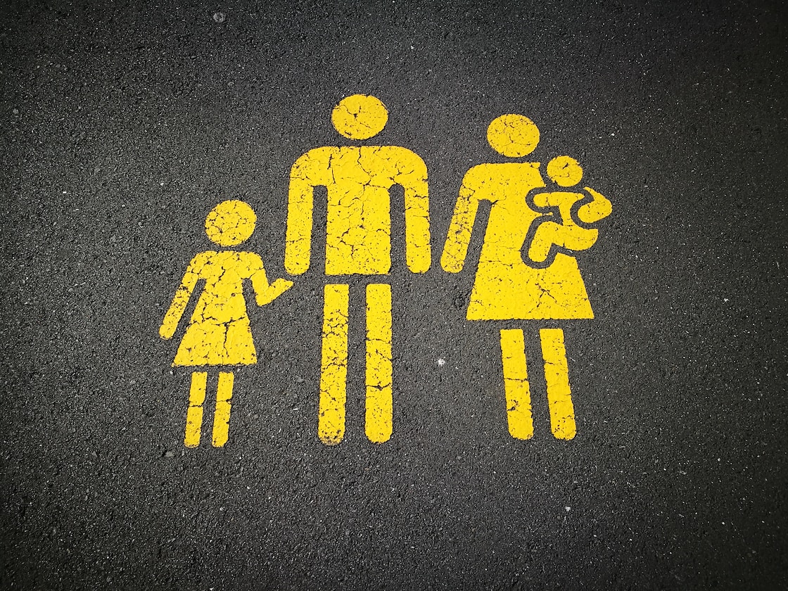 FILIAL PIETY: MAN SANDWICHED BETWEEN PARENTS AND GRANDPARENTS