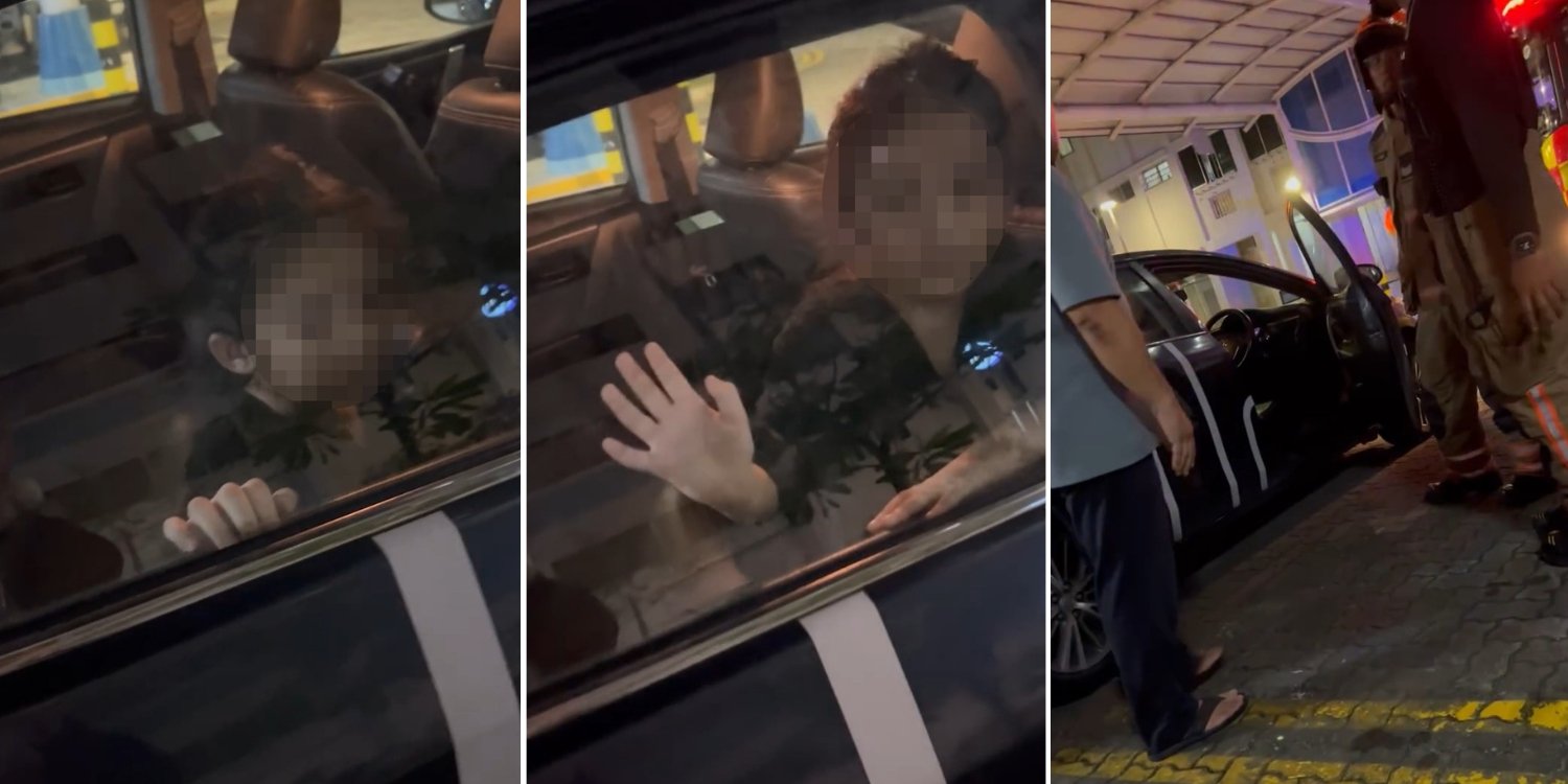 Young girl shaken after getting trapped inside getgo car, parents call SCDF to pry door open