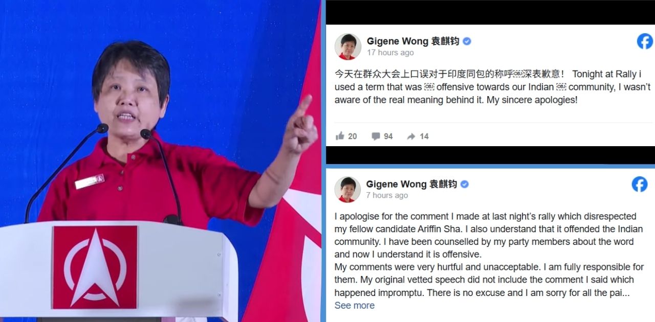 SDP Candidate Dr Gigene Wong Issues Two Apologies after Using Racial Slur to Describe Teammate during Election Rally