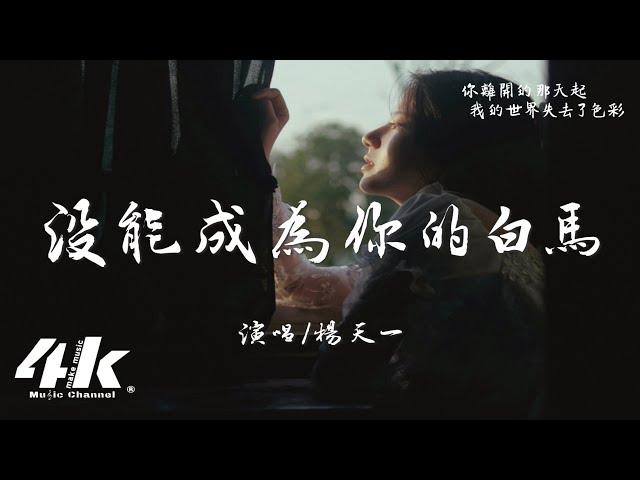 杨天一 - 沒能成为你的白马『只可惜沒能成为你的白马，沒能单膝跪下 沒能看你穿上婚纱。』【高音质|动态歌词】♫