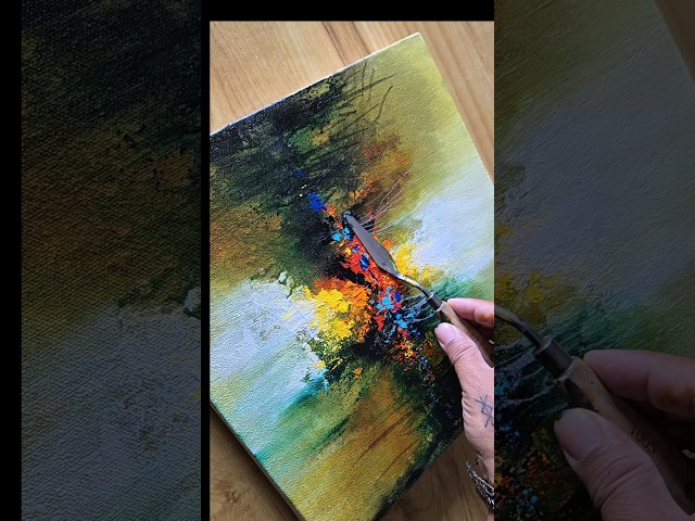 Acrylic Abstract Landscape #art #painting #shorts