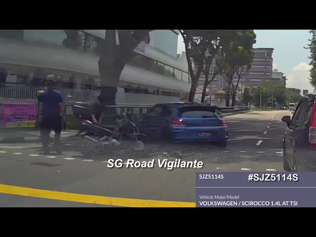 vw scirocco fail to give way to oncoming motorcyclist at discretionary right