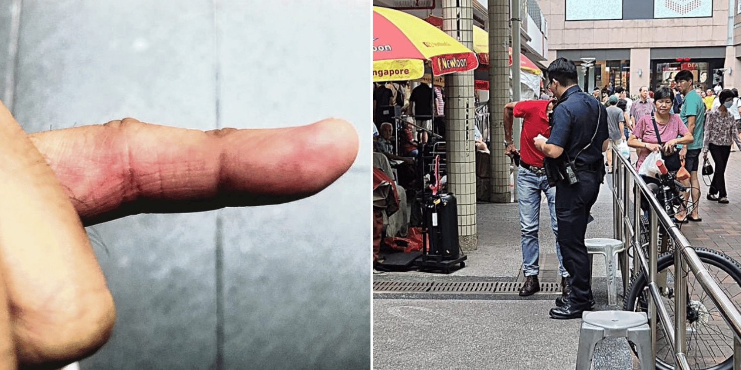 Diner suffers burned finger after confronting man for smoking near his family at Chinatown food centre