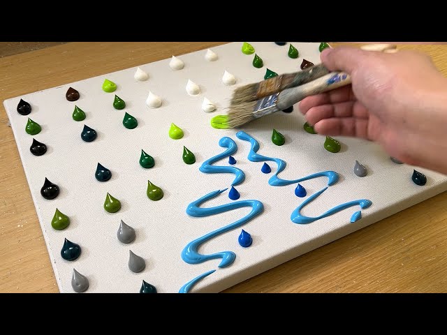 Easy Fork Painting | Bamboo Forest Acrylic Painting for Beginners