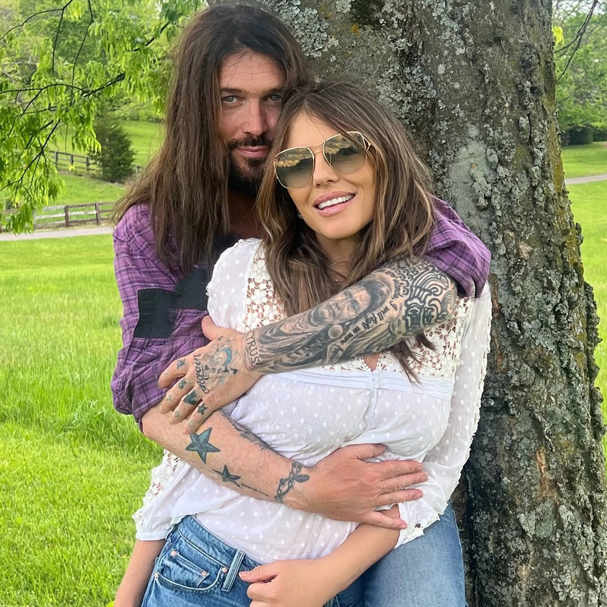 Elizabeth Hurley and Billy Ray Cyrus Make Red Carpet Debut a Family Affair