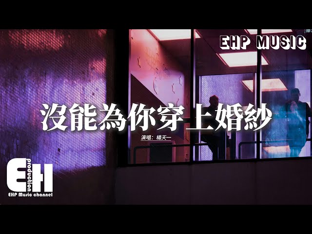 杨天一 - 沒能为你穿上婚纱『可惜不是我亲手为你披上婚纱，单膝跪下说着世上最美的情话，看着你走向他听他说会永远爱你啊，我的心多痛你知道吗。』【动态歌词MV】
