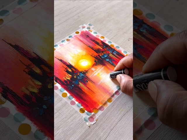 Easy Oil Pastel Abstract Drawing #easyart #art #shorts