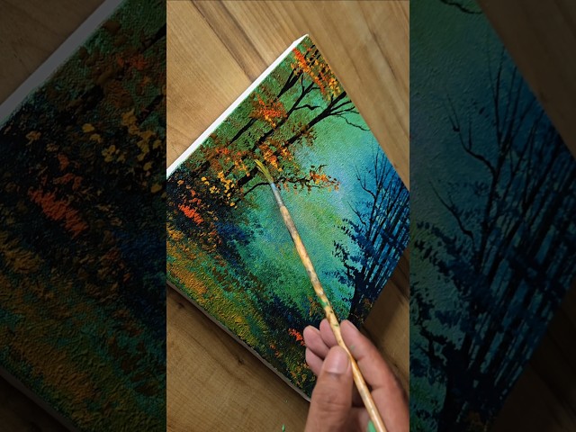 Acrylic Landscape Painting #acrylicpainting #canvaspainting #art #shorts