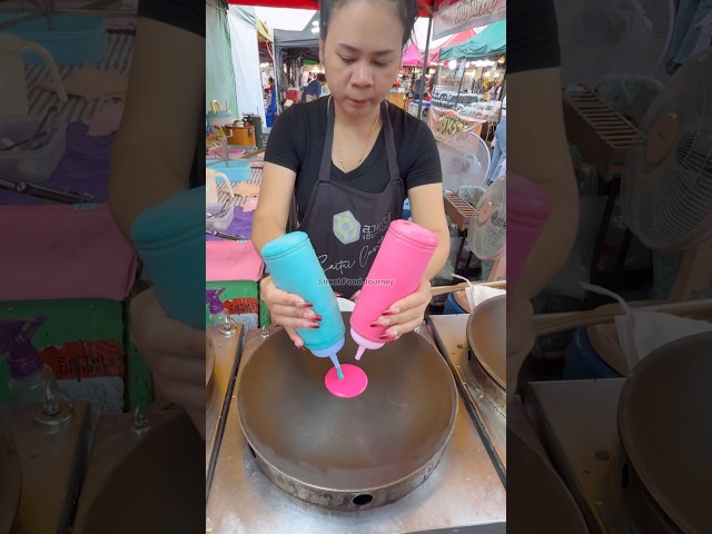 Cute Rainbow Banana Crepe in Thailand