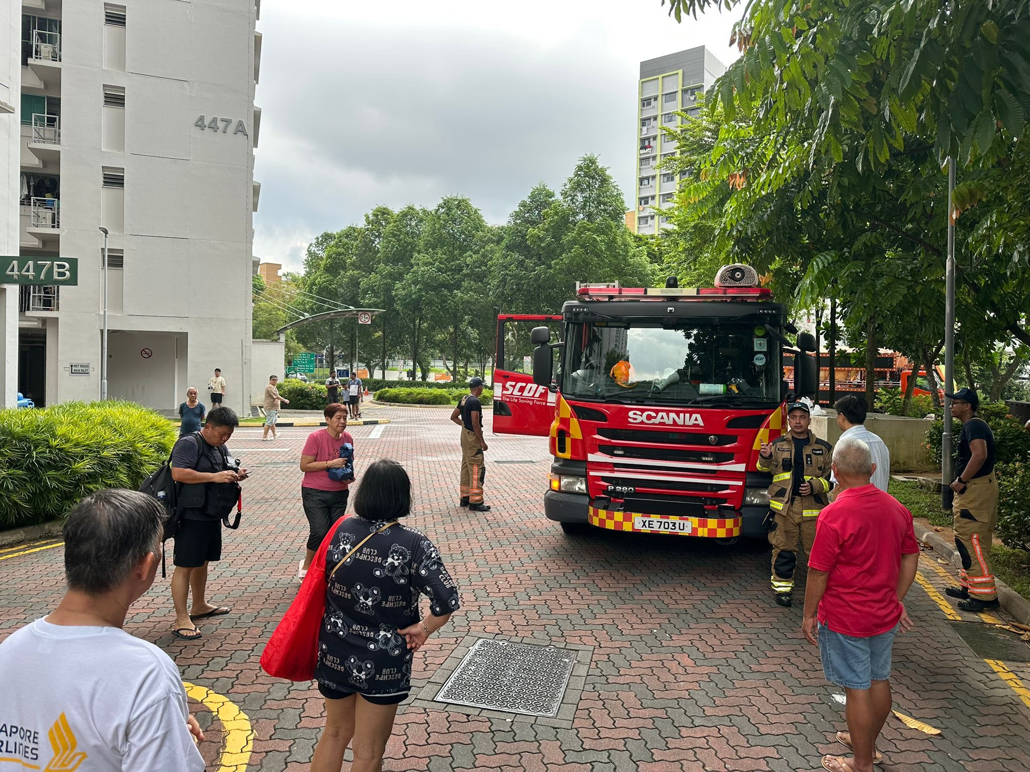 Man taken to hospital after fire at Jalan Kayu HDB block; power disrupted