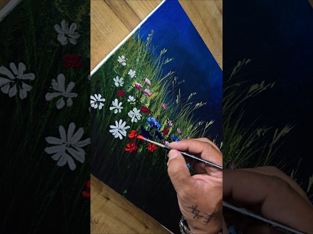 Easy Wild Flowers Painting For Beginners #easy #art #forbeginners
