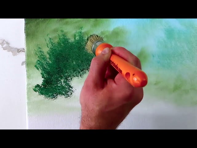Step by Step Acrylic Landscape Painting Techniques - Black Cat on a Wooden Fence