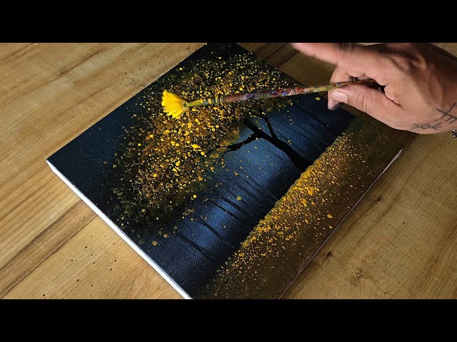 Tree That Glows in the Dark / Easy Acrylic Painting Technique / For Beginners