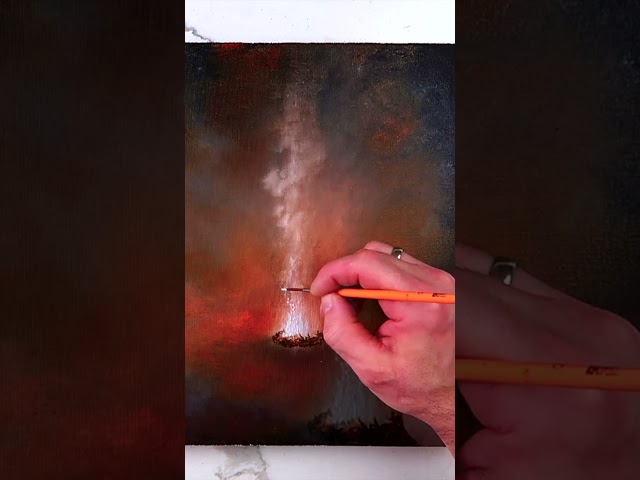 How to paint Men and Fire | Glowing Light | Acrylic Step by Step Landscape Painting Techniques