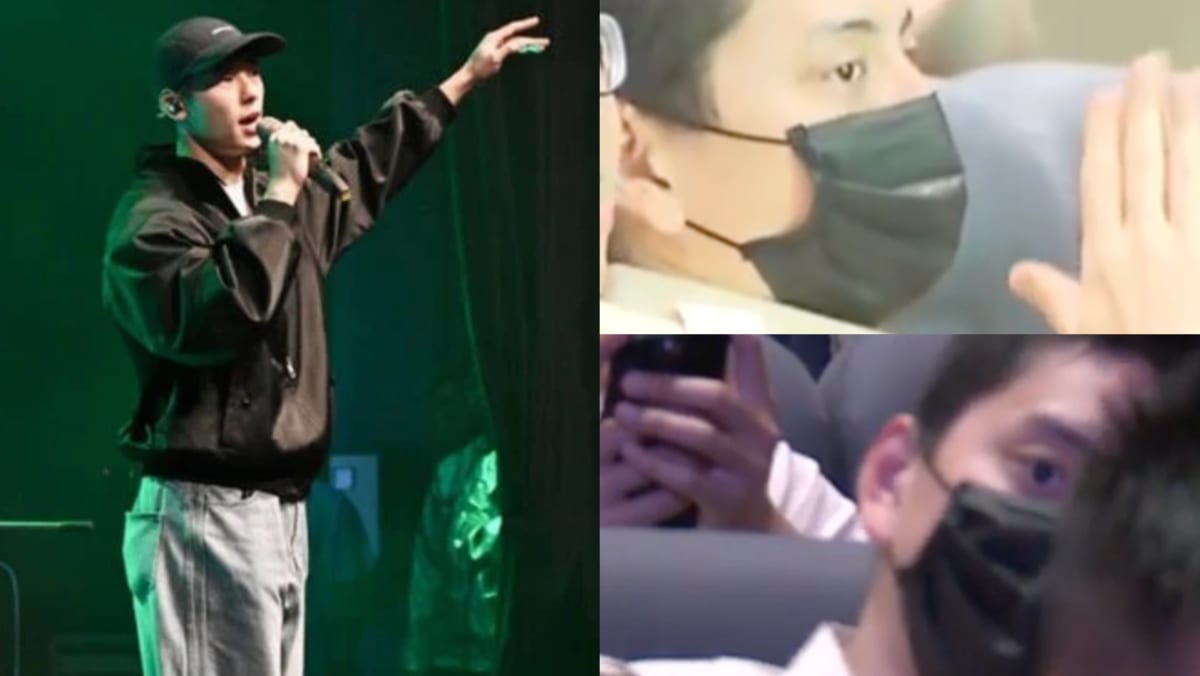 Wang Ta Lu Seen Hiding From Cameras While Fellow Army Boy Greg Hsu Performs At Military Event