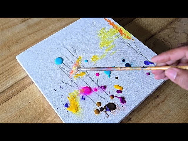 Abstract Landscape / Painting a Dreamy Forest / Easy Painting Technique Using Fan Brush