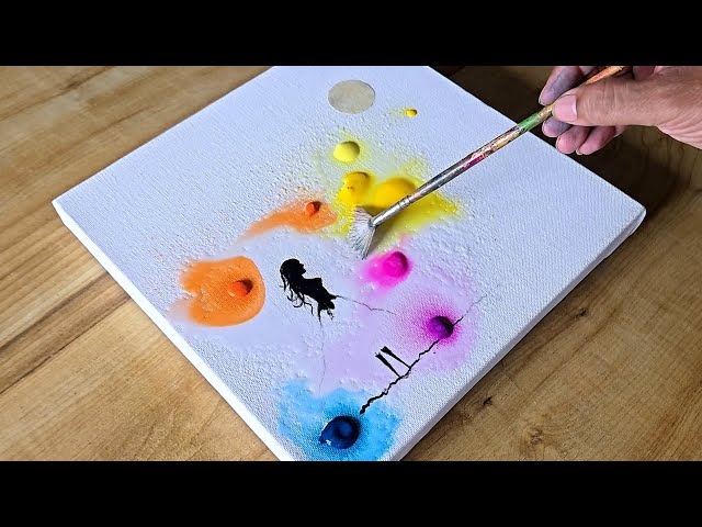 She Stood Where Colors Bloom / Amazing Acrylic Painting Idea / Relaxing Art
