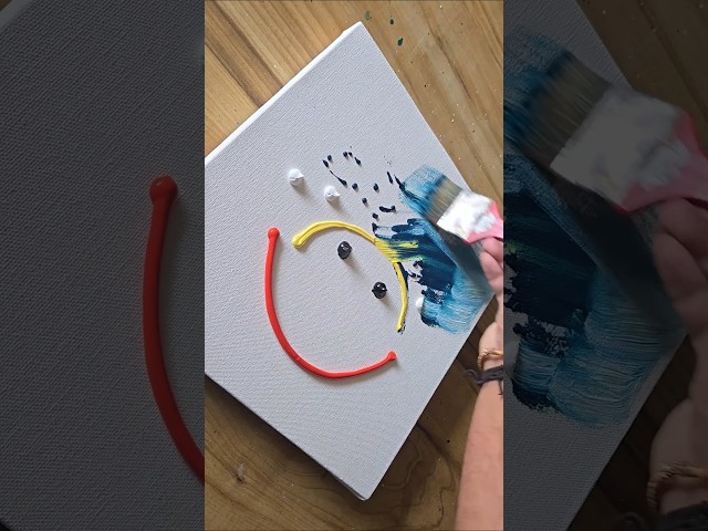 Easy art in seconds / Simple floral art🌸🌼 #easyart #art #diy #viralvideo