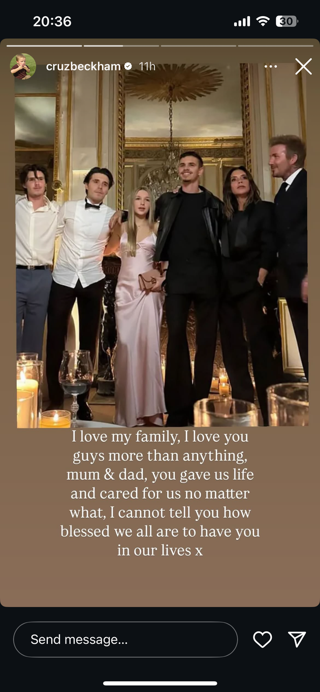 The rumored beckham feud is getting even messier, with cruz beckham posting a seriously pointed statement after brooklyn beckham said he’ll 'always choose' nicola peltz