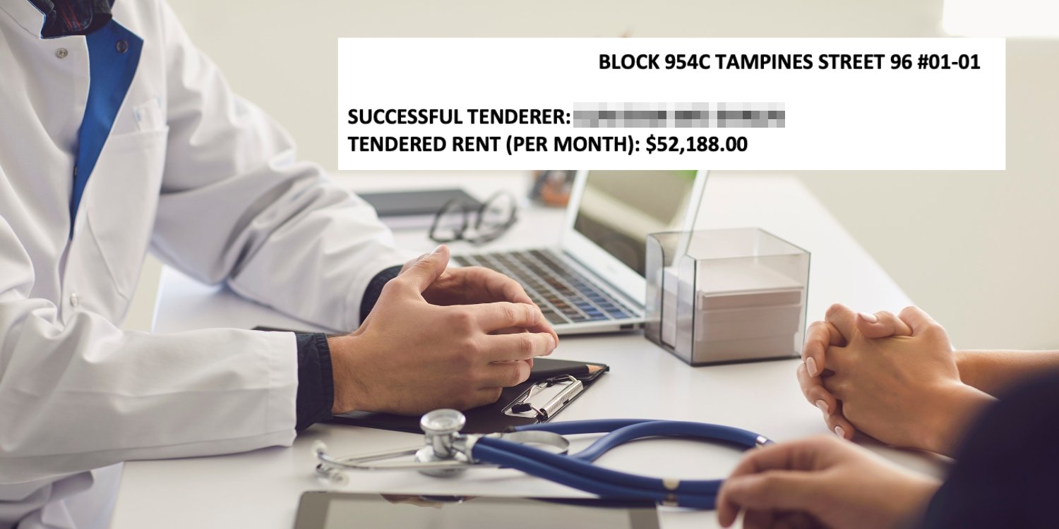 ‘Absolutely insane’: netizens shocked by s$52k tendered rent for Tampines clinic