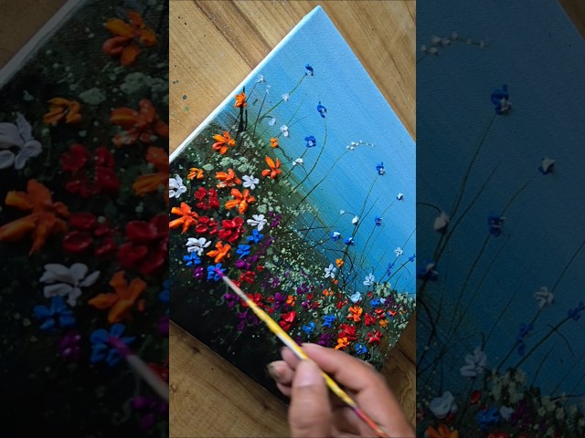 Amazing Floral Art 🎨🌸🌼 #acrylicpainting #art #diy #shorts