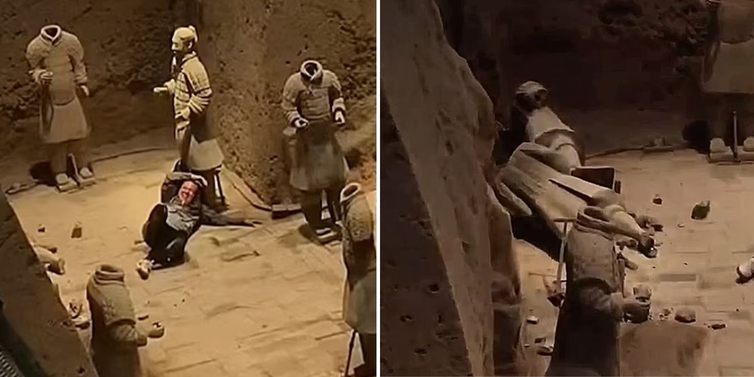 Tourist in China damages 2,000-year-old terracotta army statues after jumping into pit, investigations ongoing