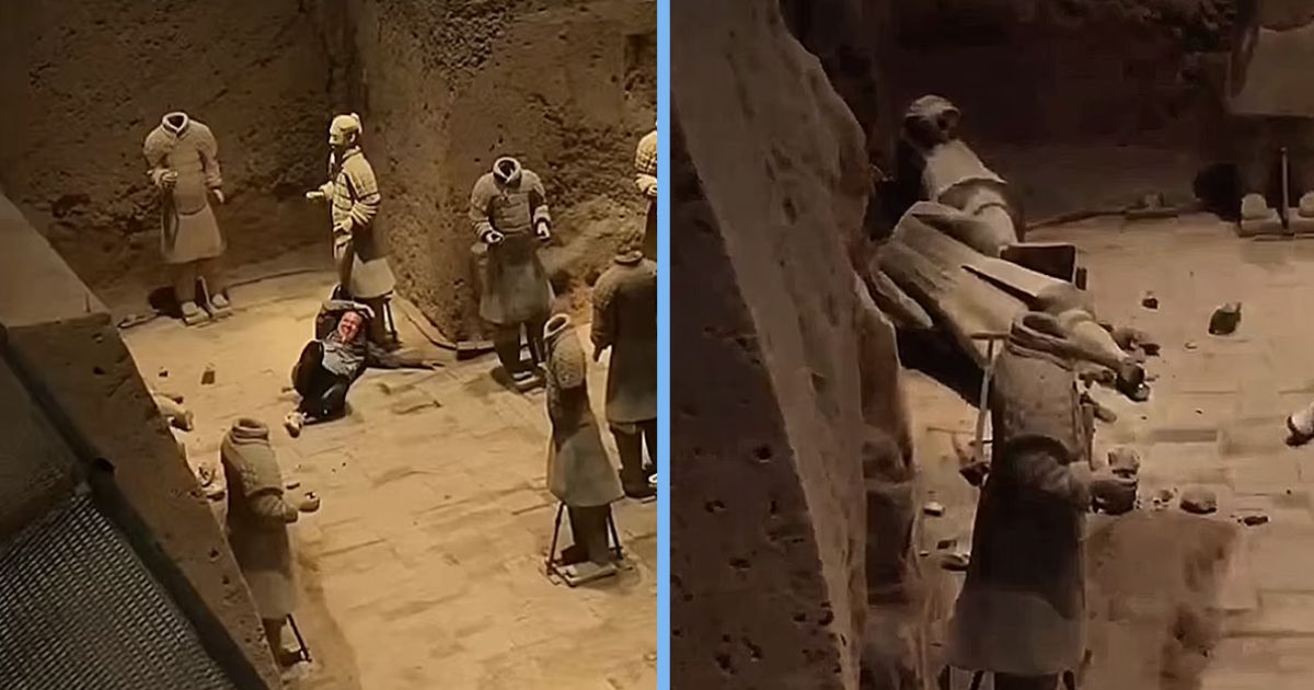 Tourist Jumps Security Barriers to Attack Two 2,000-Year-Old Terracotta Warriors in Xi’an