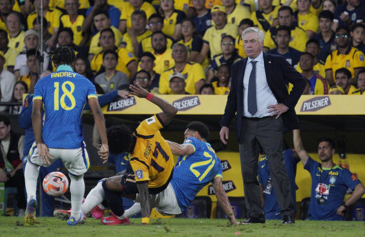 Lacklustre Carlo Ancelotti debut as Brazil held to goalless draw at Ecuador