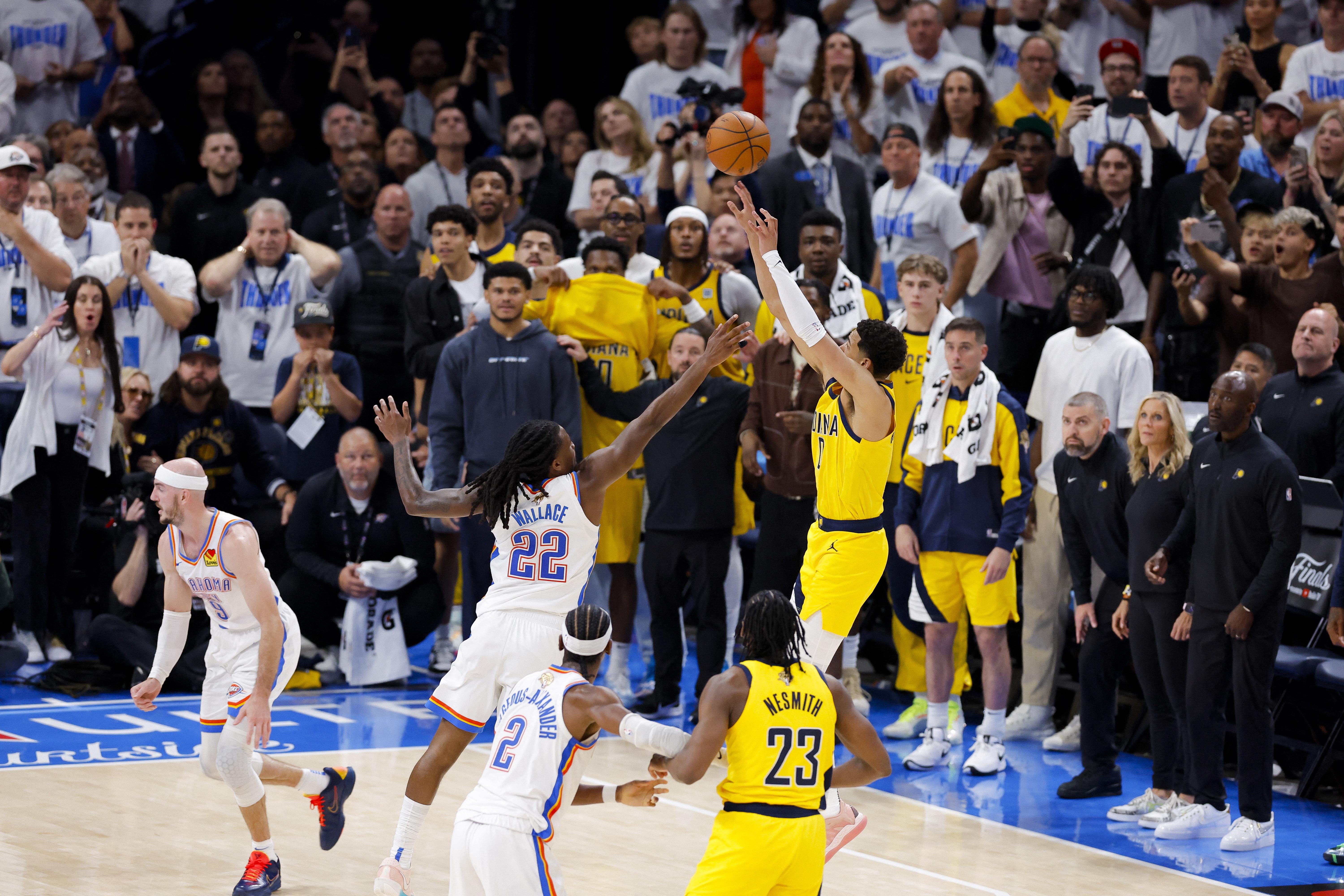 Tyrese Haliburton’s last-second shot lifts Indiana Pacers over OKC Thunder in NBA Finals