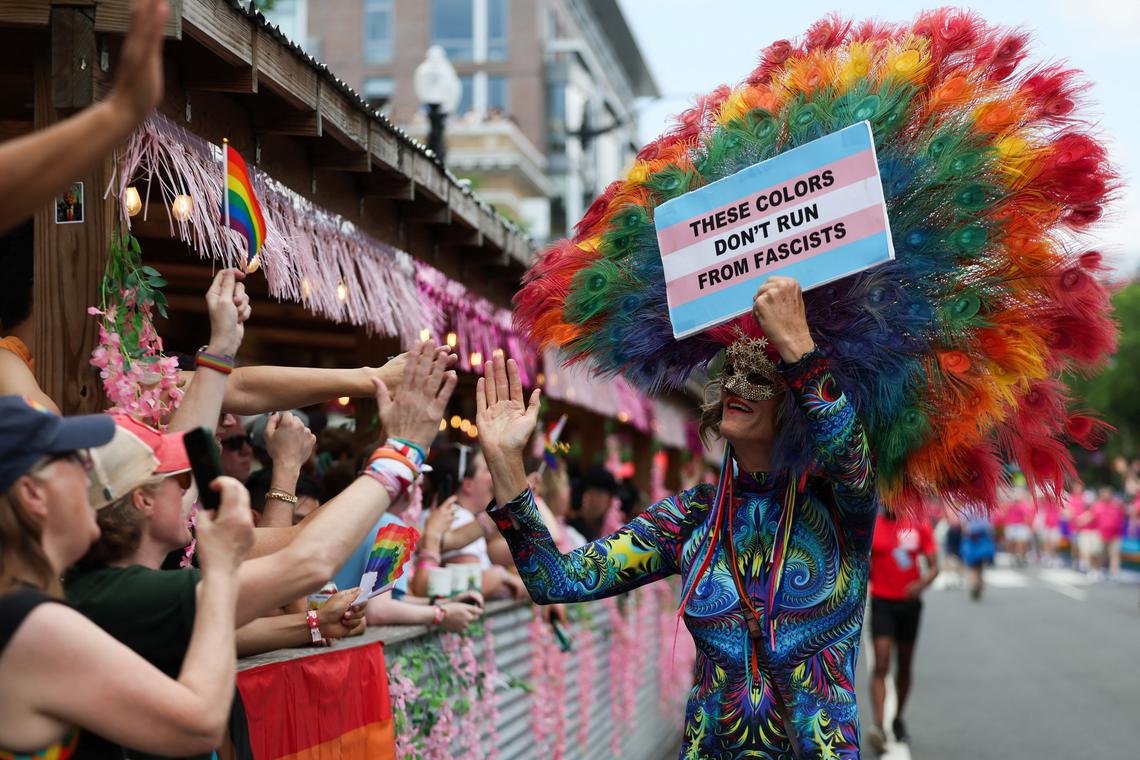 WorldPride paraders march through Washington in defiance of Trump