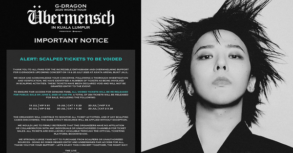 G-Dragon Concert Organisers Are Re-Releasing 254 Tickets To Stop Scalpers From Profiting