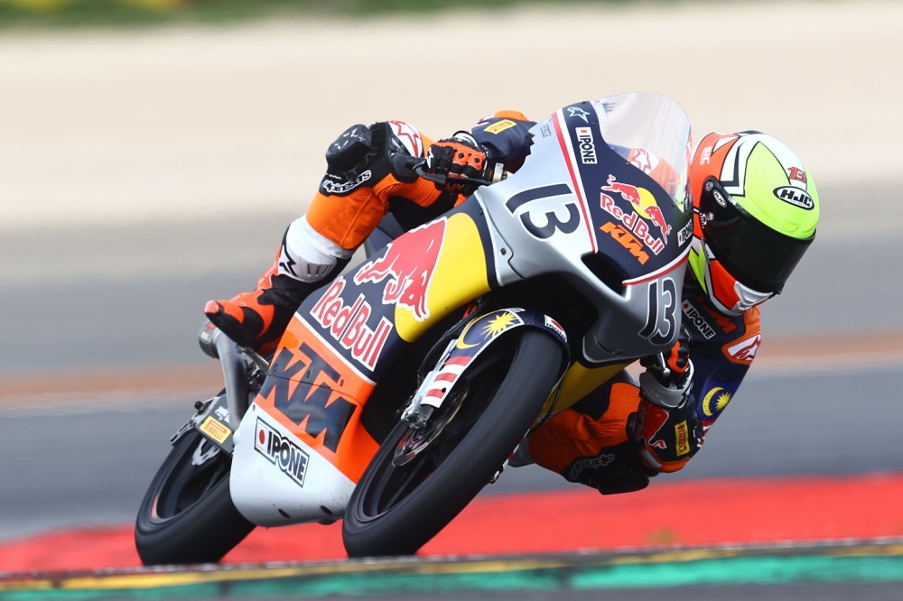 ‘Yes, finally we get a P1’: Muhammad Hakim Danish celebrates first MotoGP Rookies Cup win of season in Aragon